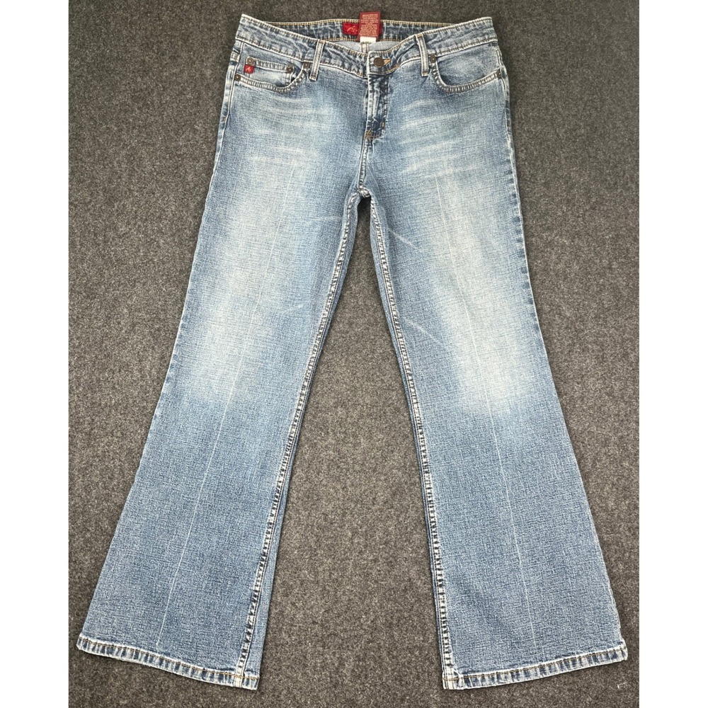 Aeropostale Y2K Bootcut Jeans Womens 13/14 S Low Rise Stretch Light Wash Denim